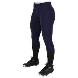 CHAMPRO Women's Tournament Traditional Low-Rise Polyester Softball Pant, Large, Navy