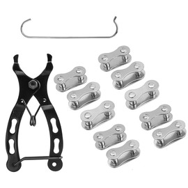Yakamoz Bicycle Chain Repair Tool Set, Bike Chain tool with 10Pairs Quick Reusable Master Link Single Speed Chain Joint Connector + Bike Chain Plier for Speed Chains Repair Tool Kit