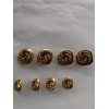 12 GOLD SWIRLED COIL SQUARE BUTTONS 7/8 inch PLASTIC BUTTONS