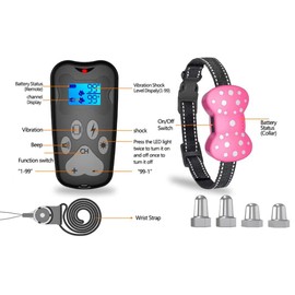 SUNWAYES Dog Training Collar, Shock Collar 3000Ft Remote E-Collar with Beep Vibration and Electric Shock, for Small Medium Large Dogs Bark Collar (Pine)