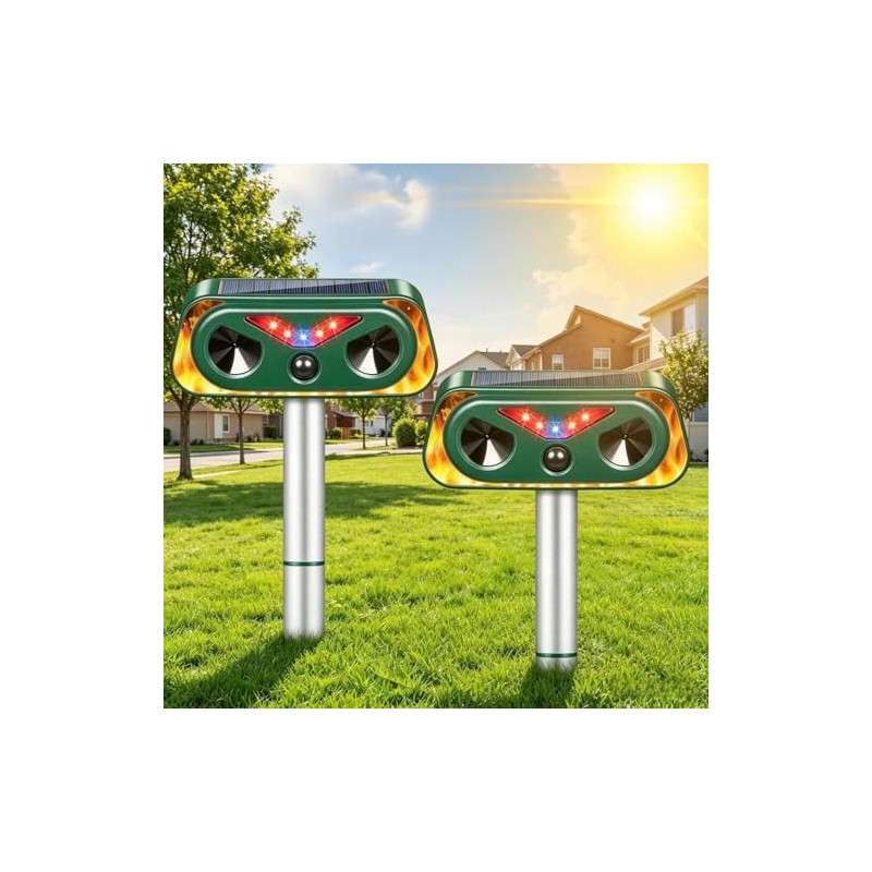 2026 New Sonic Fortress Pro Deer Repellent Devices,2Pcs Solar Ultrasonic