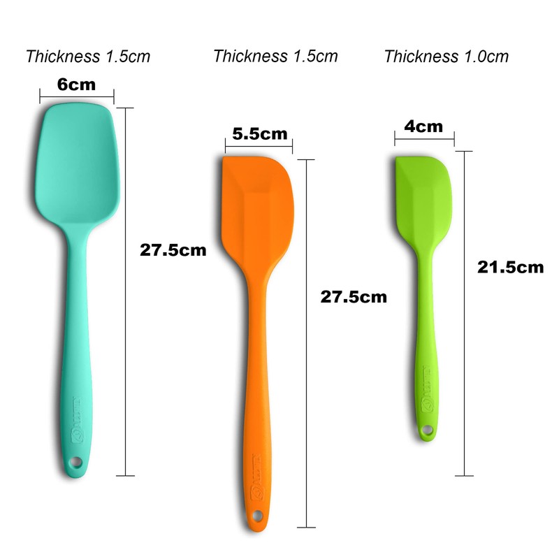 Silicone Spatula 3-piece Set, Ergonomic Handle High Heat-Resistant Spatulas, Non-stick