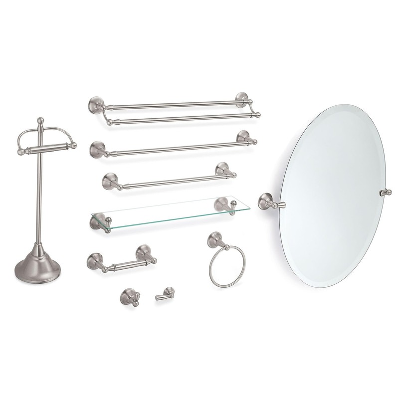 Moen Sage Collection Spot Resist Brushed Nickel 24-Inch Double-Towel Bar,