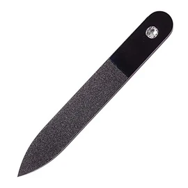 Bragec Glass Nail File Double Sided Type 3.5 inches (90 mm), Small Size (Black/Circle)