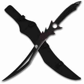 REAT 26" Machete with Sheath, Sword with Full Tang Design,440 Stainless Steel Blade with Black Coating,Non-silp Cord-Wrapped Handle,Real Swrods for Adults Cosplay Yard Work(Black)