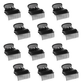 Lockenwickler Clips 12 Stück 5x6cm Hair Roller Clip mit Klammern Hot Rollers für Frauen Mädchen Styling Haarspangen Hair Curler Clips Kunststoff Lockenwickler mit Klammern,Schwarz