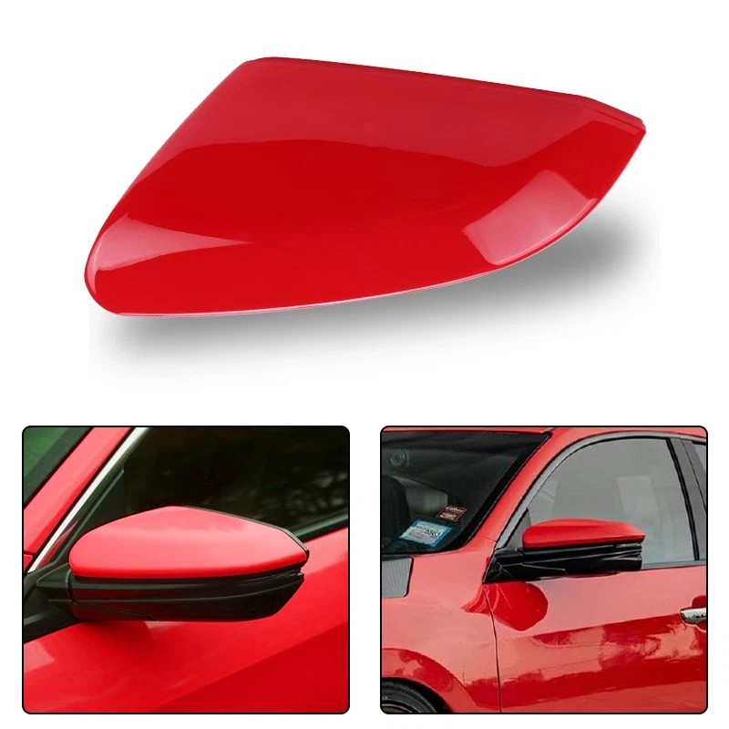 Left Driver Side Red Door Wing Mirror Cap Cover For
