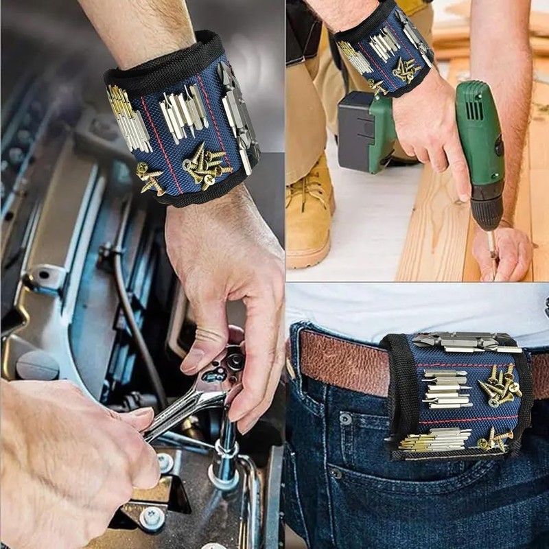 EIHI Men's Magnetic Bracelet - Magnetic Nail Holder with 2