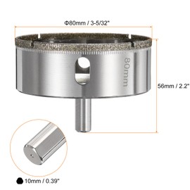 HARFINGTON Diamond Drill Bit Hole Saw 3-5/32"(80mm) Tile Core Cutting Drilling Tool for Glass Ceramic Marble Porcelain Tile Quartz Gemstone Aquariums