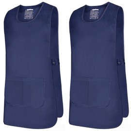 MISEMIYA - Pack of 2 Units - Cleaning Apron Work Unit Clinical Medical Cleaning Veterinary Sanitary Hospital, navy