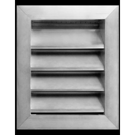 8"w X 10"h Aluminum Outdoor Weather Proof Louver - Rain & Waterproof Air Vent With Screen Mesh - HVAC Grille - Aluminum [Outer Dimensions 9.75”w x 11.75”h]