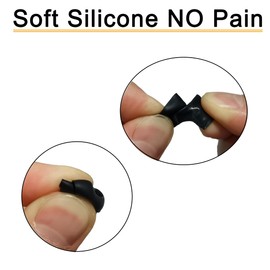 Double Flange Earbuds Tips Replacement Ear Tips for Sony WF-1000XM5/1000XM4/Beats Earbuds Fit 5.0mm-7mm Nozzle Earbuds Black, 6 Pairs