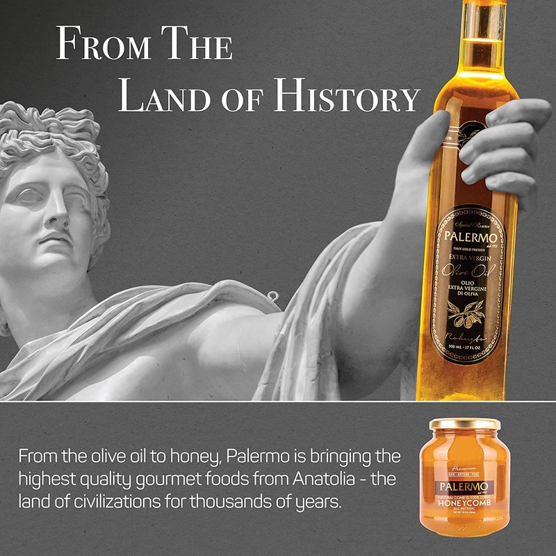 Palermo Extra Virgin Olive Oil, Cold-Pressed Within 4 Hours, Unrefined,