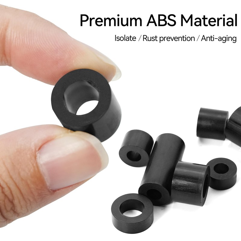 90pcs ABS Round Spacer Washer Assortment Kit, M6 M8 Nylon