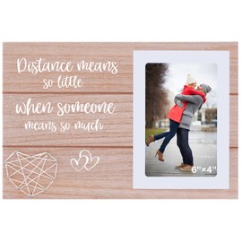 Boyfriend Girlfriend Valentines Day Gift-Long Distance Relationship Gift-Couple Gift,Sole Mate Gift,Lover Present-Christmas Anniversary Birthday Gift-Wood Picture Frame Photo Frame for 6''×4'' Photo