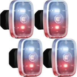 LED Safety Running Lights for Runners USB Rechargeable Bike Rear Tail Light Clip on Strobe Running Lights with 5 Lighting Modes Blinking Walking Dog Lights for Night Cycling Hiking Kid Pet (4 Pieces)