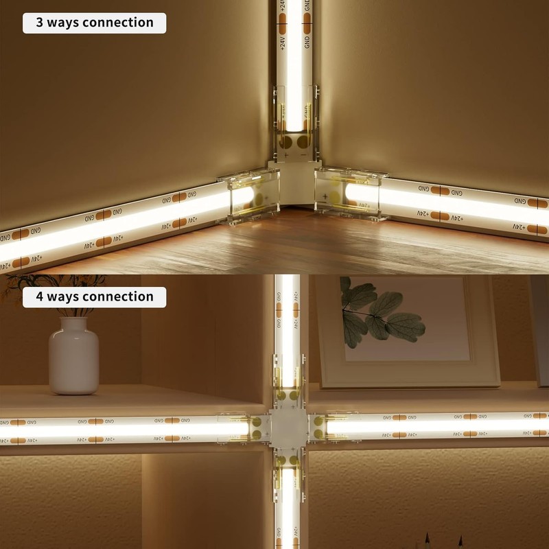 ENQIMAOYI LED Strip Connector 6 Pieces 2-Pin L Connector, 4