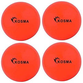 Kosma Set of 4 Smooth Hockey Balls | Outdoor Sports Practice Training Balls - Orange