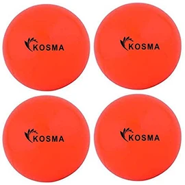 Kosma Set of 4 Smooth Hockey Balls | Outdoor Sports Practice Training Balls - Orange