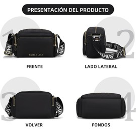 Bolso mujer crossbody de Impermeable, Bolso de Hombro de Moda de tela Oxford, con Correa Ajustable,Bandolera Mujer Deportiva para Mujer,Viaje De Compras y Trabajo (oro + rosa)