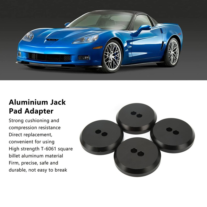 4PCS Aluminium Jack Pad Adapter Black Strong Strength Anodized Surface