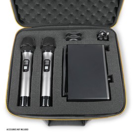 USA Gear Microphone Case, Wireless Microphones & Systems Hard Case Compatible with JBL Wireless, Sennheiser E 835, Tonor & More - 12" Customizable Foam Interior & Egg-Crate Foam