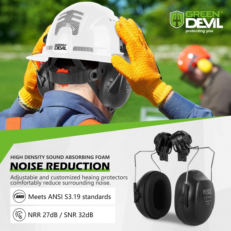 GREEN DEVIL Industrial Chainsaw Helmet with Face Shield Built in