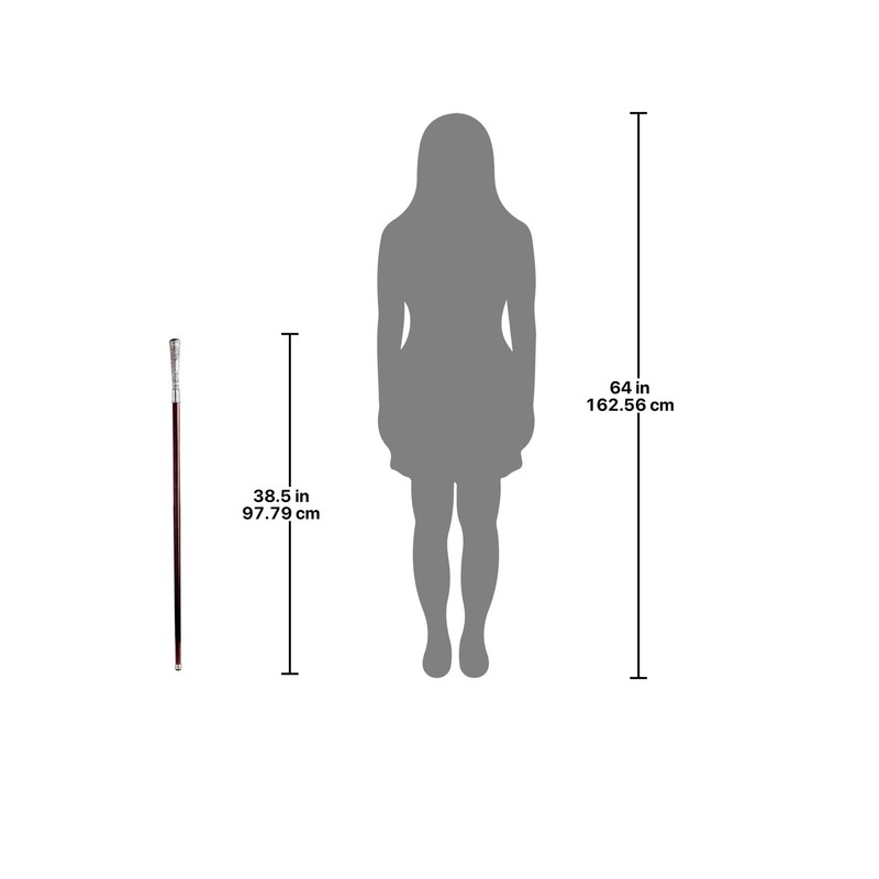 Design Toscano Bachelor Walking Stick, 35 Inch, Pewter Handle and