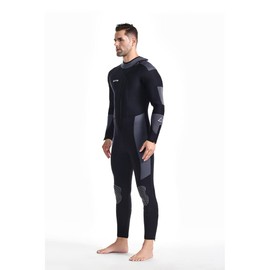 ZCCO Men's 5mm Neoprene Wetsuit - Ultra Stretch Full Body Diving Suit with Front Zip for Snorkeling, Scuba Diving, Swimming and Surfing(MF502-M)