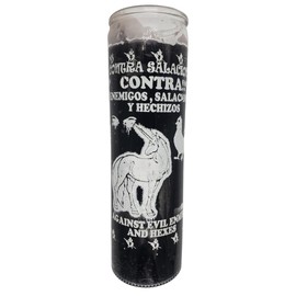 Generic Against Evil and Enemies Black 7 Day Ritual Glass Candle