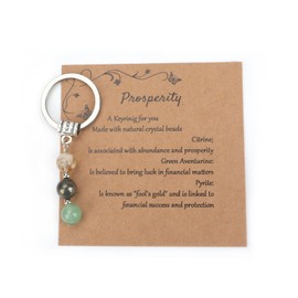 MUCOOS Natural Crystal Keychain,Prosperity Keychain, Good Luck Keychain for Boyfriend, Husband, Lucky Charm Gift for Women, Ideal for Birthdays, Christmas, New Year, White