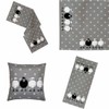 texpot Table Runner 40 x 140 cm with Embroidery Black