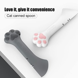 mwellewm 6Pcs Pet Food Can Supplies Set 2Pcs Universal Silicone Can Covers Cat Can Lids 2Pcs Multifuctional Mini Spatula Pet Can Opener and 2Pcs Dog Spoons for Pets Dogs Cats Feeding Can