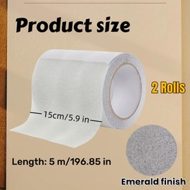 2 Rollen Rutschfestes Klebeband, Treppen Antirutschstreifen Schutz, Antirutsch Klebeband Treppe, Antirutsch Klebeband, Transparent, Wasserdicht, für Stufen im Außen und Innenbereich