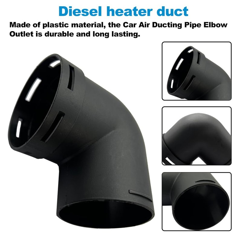 Cotonlake Diesel Air Heater Duct Connector,60mm/2.4inch L-Shape Elbow Ducting Pipe