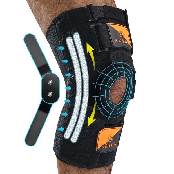 ABYON Knee Brace, Adjustable Knee Support for Men and Women,