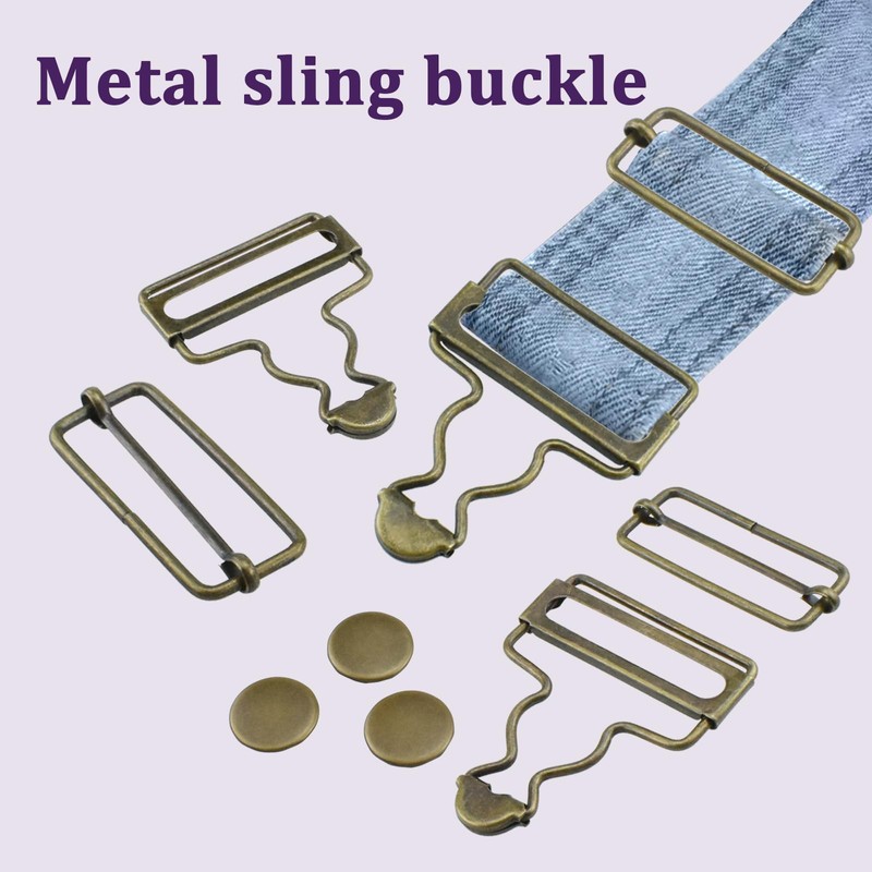 DALQUIS 8 Sets Metal Overalls Buckles, 1.62" Overall Clip Replacement,