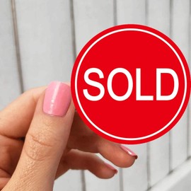 2 Inch Sold Stickers Fluorescent Red Sold Labels - Sold Point of Sale Pricing Inventory Control Labels for Retail Store Shop Tag Yard Sale 500 Pcs