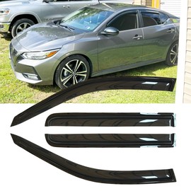 4pcs Original Shatterproof Side Window Wind Deflectors for 2007-2012 Nissan Sentra,Tape-on Sun Rain Guard Sets,Nice Looking Window Visors for Cars,Durable Vent Deflector for Sentra 07-12 94165