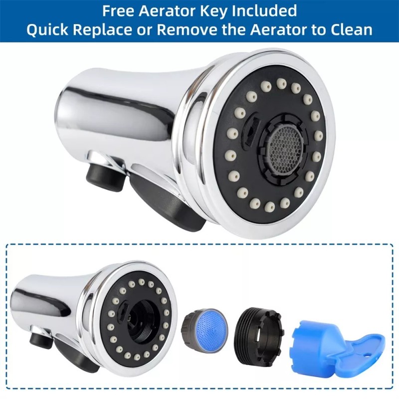 Hibbent Kitchen Faucet Head Replacement, Pull Down Faucet Spray Head,
