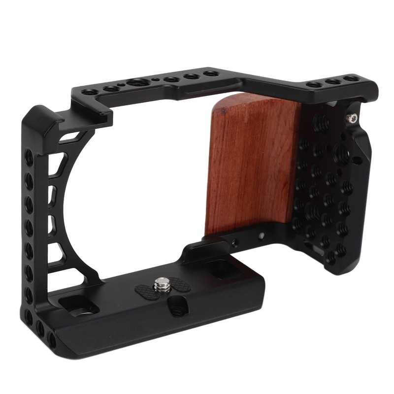 Aluminum Alloy Camera Cage with Wooden Handle Protective Frame with
