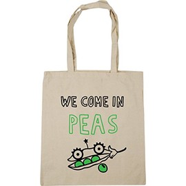 Hippowarehouse We Come In Peas Alien Pea Pod Tote Shopping Gym Beach Bag 42cm x38cm, 10 litres