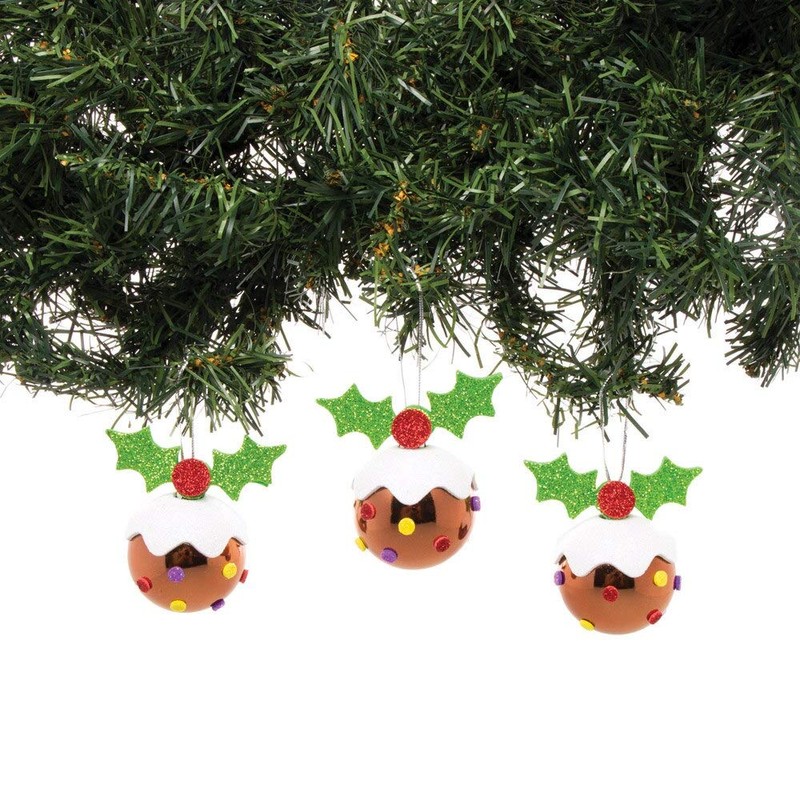 Baker Ross AT231 Christmas Pudding Bauble Kits (Pack of 6)