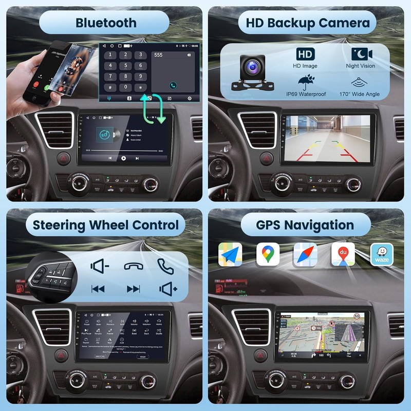 for Honda Civic 2013 2014 2015 2016 2017 Car Radio