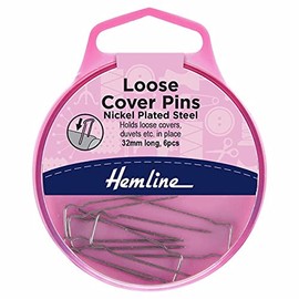 Hemline Loose Cover Pins, 30mm, pk of 6, in Flip Top Box