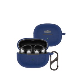 Case for SHOKZ OpenDots ONE Earbuds, Soft Silicone Shockproof Protective Cover with Carabiner (Blue)