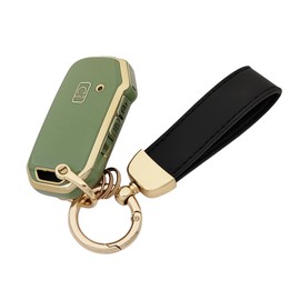 vurbemes TPU Car Protector Key Fob CoverCase with Chain for Kia 2020-2022 Soul 2019-2021 Forte 2020-2021 Telluride K5 2021-2022 Seltos NIRO Sportage Sorento Smart Remote Key Fob (Green), Green, Small