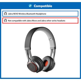 DowiTech Professional Replacement Earpads Cushion Compatible with Jabra REVO Wireless Bluetooth Headphone Ear Pads with Skin-Friendly Leather and Memory Foam