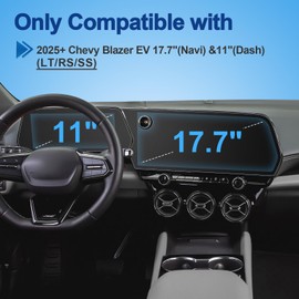 Coleya Anti-Glare Matte Screen Protector for 2024 2025 Chevy Blazer EV (17.7In Nash&11In Dash), for Blazer EV (LT/RS/SS), 9H Tempered Glass 2025 Blazer EV Accessories HD/Anti-Fingerprint 17.7"&11"