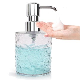 Foam Soap Dispenser, 300ML Plastic Soap Dispenser Liquid Hand Jar Dispenser, 10 oz Refillable Foam Pump Bottle Dispenser, Clear Hand Wash Liquid Dispenser, Hand Soap Dispenser for Bathroom Kitchen